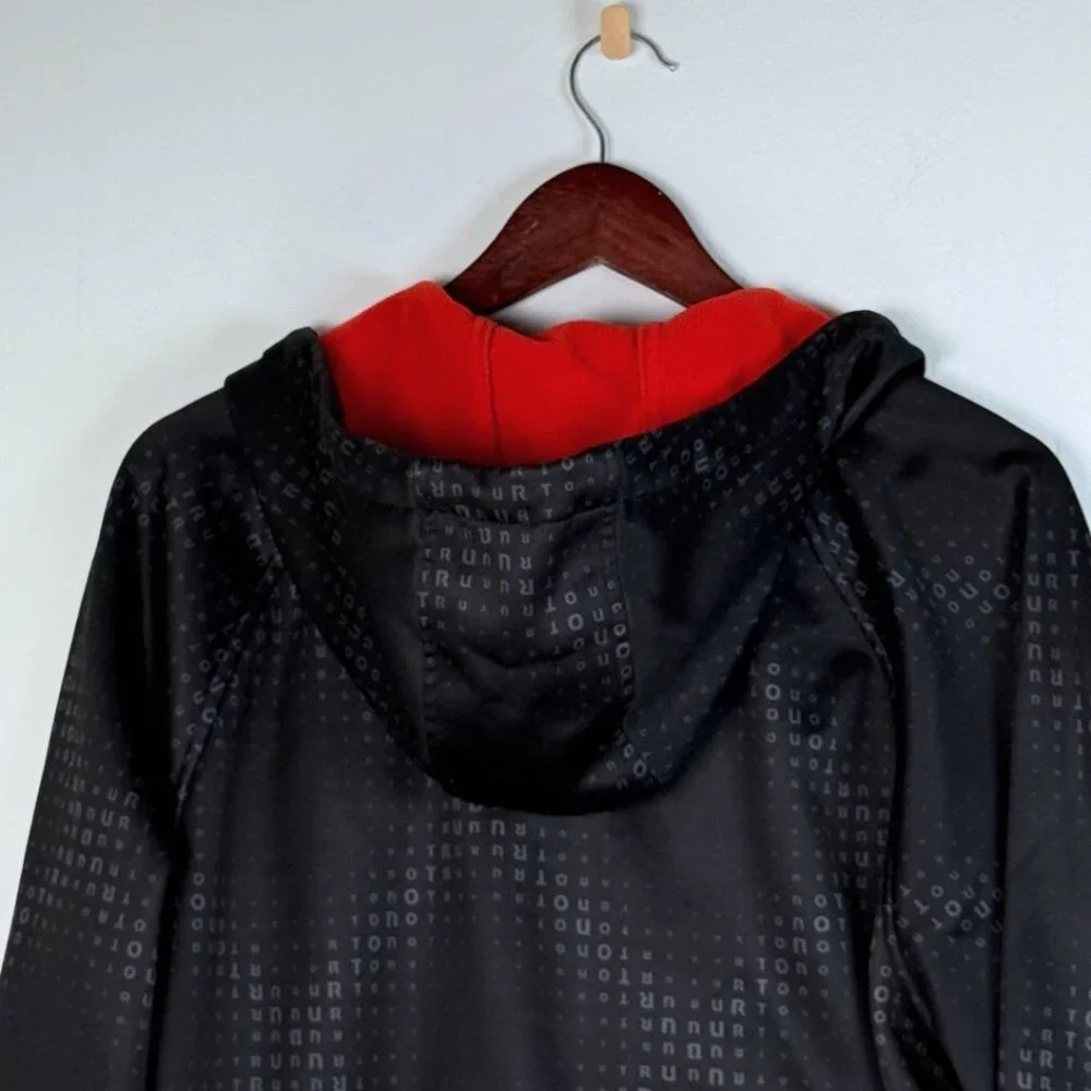 Burton MB Peak Mens Full Zip Hoodie Hooded XL Black Neon Orange Fleece Lined - Picture 9 of 11